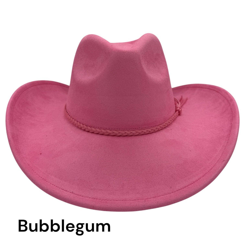 Cowboy Style Vegan Suede Hat for personalization: Tan