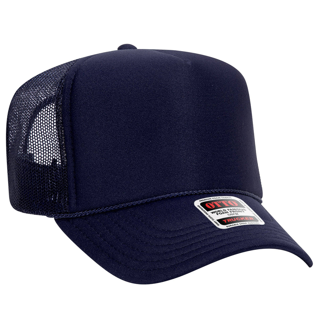 Otto 5-Panel High Crown Foam Trucker Hats, Mesh Back Cap - 39-165: Brn/Tan/Brn