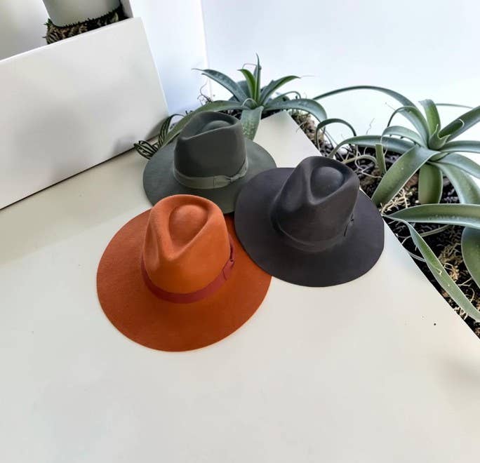Australian Wool Rancher Hat with Grosgrain Band: Olive