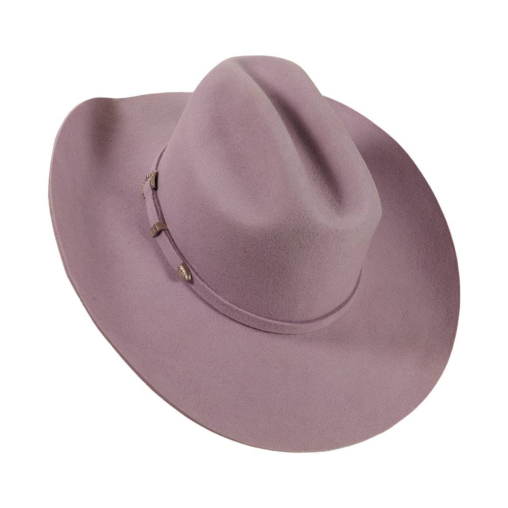 100% Wool Felt Western Cowboy Hat - Style Cattleman: White / LG