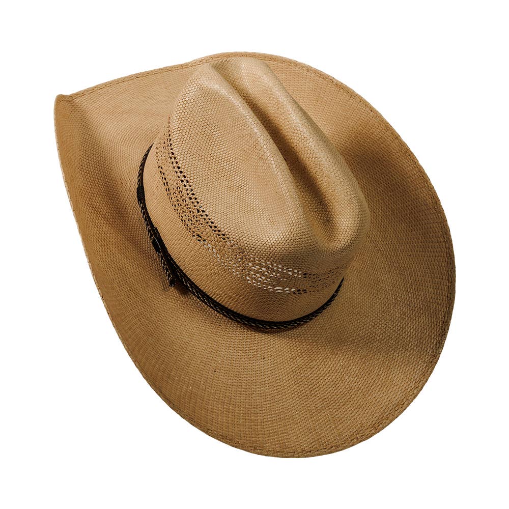 New Western Cowboy Straw Hat- Style American Maverick: Tan / MD