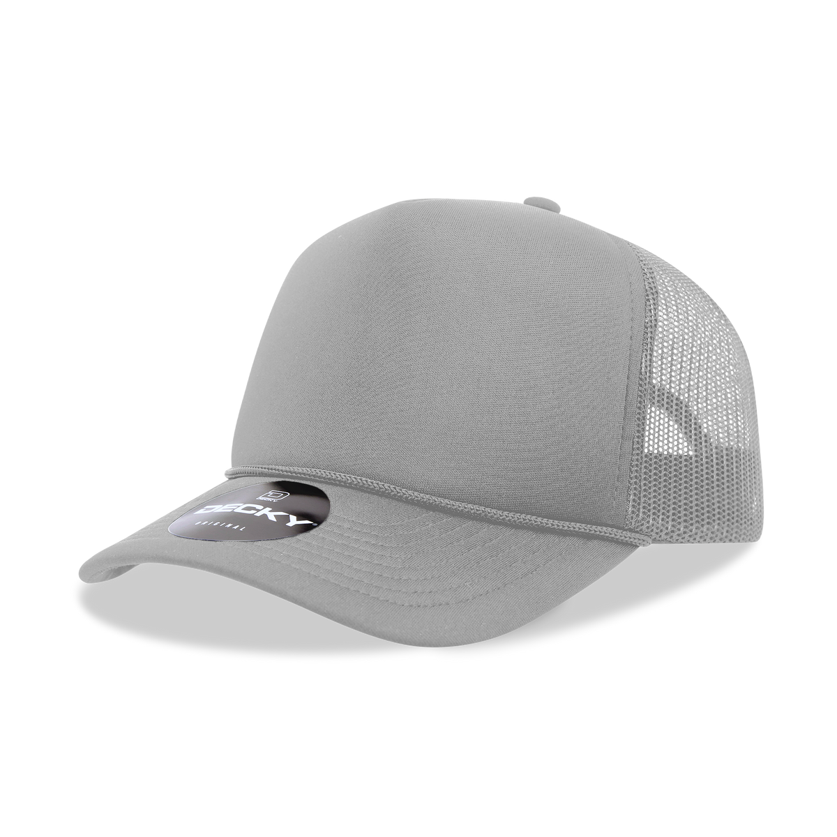 Decky 6025 Mid Profile, 5 Panel Foam Trucker Hat: Teal/White