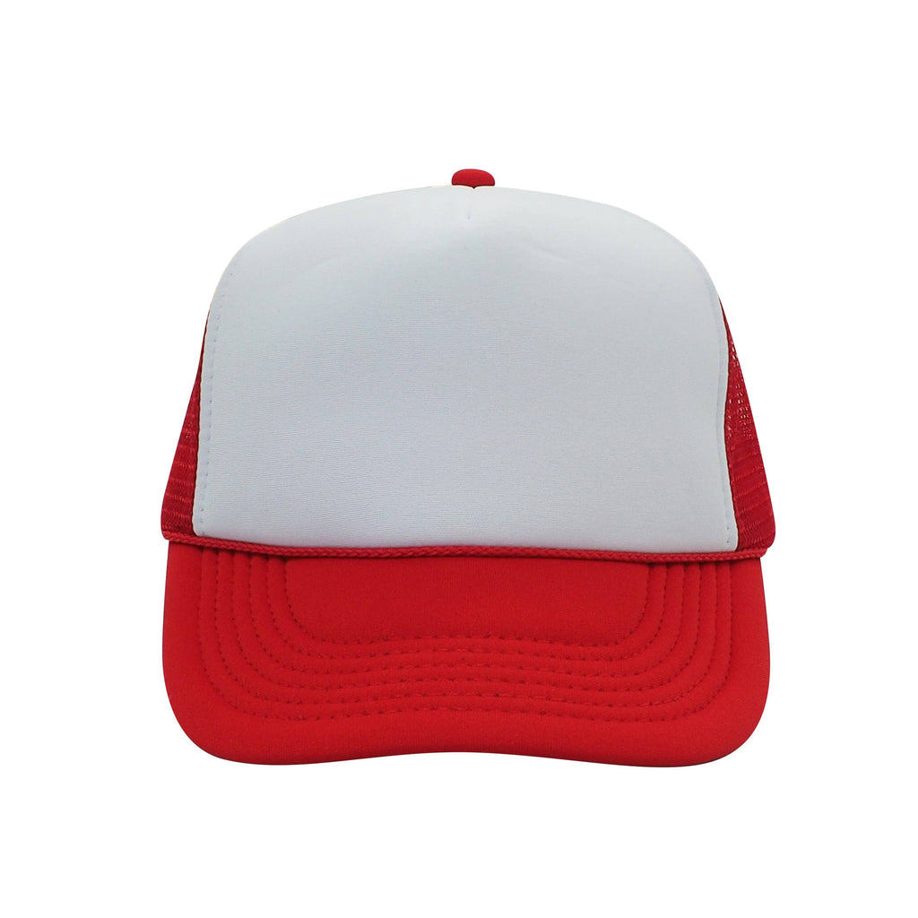Nissun Classic Trucker Baseball Hats Caps Foam Mesh Blank Solid Two Tone Snapback: Maroon/White