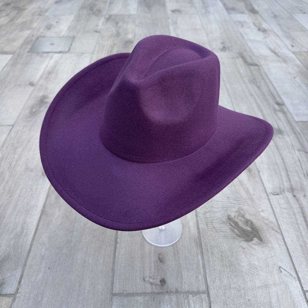Vegan Felt Cattleman Cowboy Hat – Wide Brim Western Style: Rust