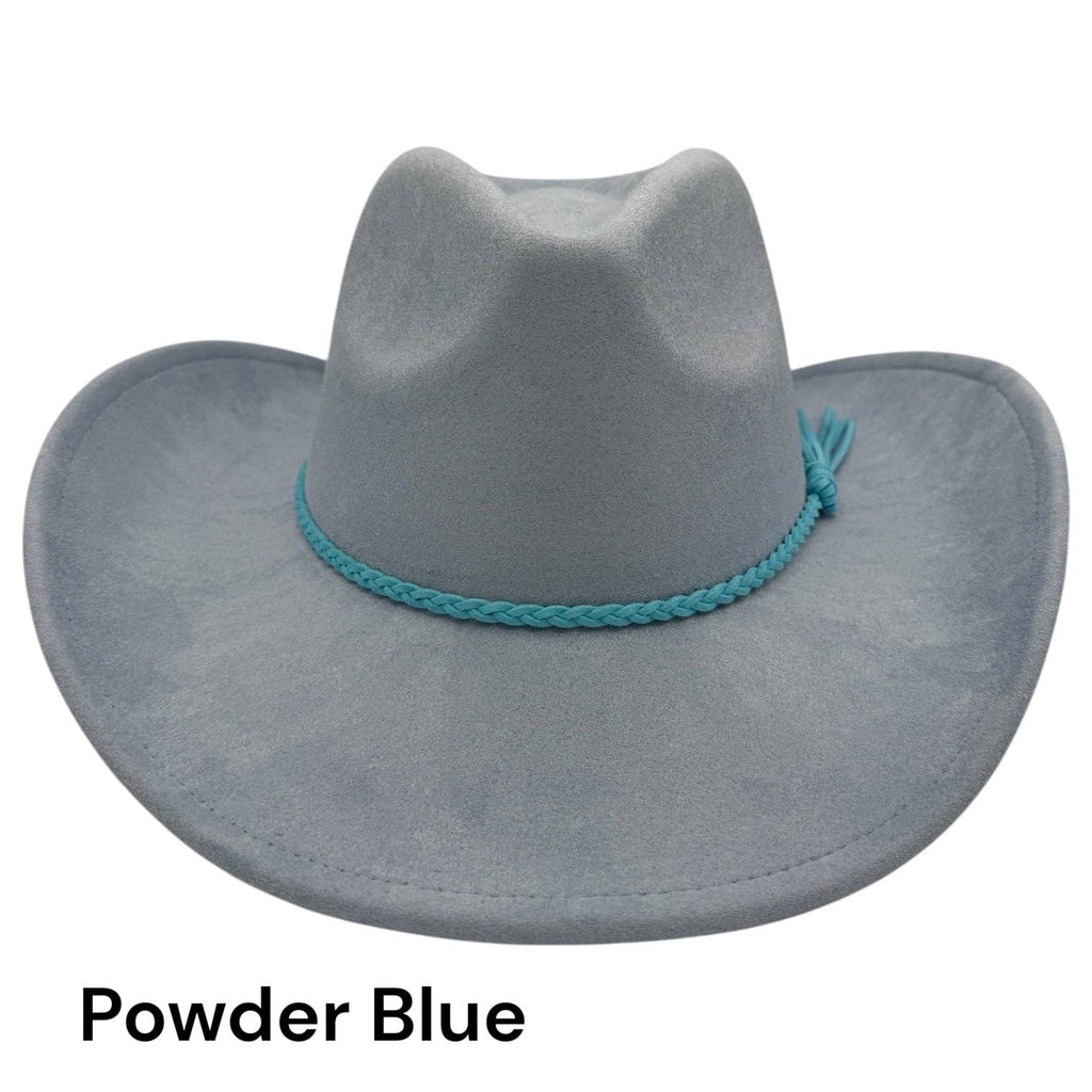 Cowboy Style Vegan Suede Hat for personalization: Tan