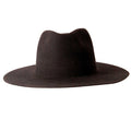 100% Wool Felt Flat Brim Fedora Hat - Style Rancher: Black / LG