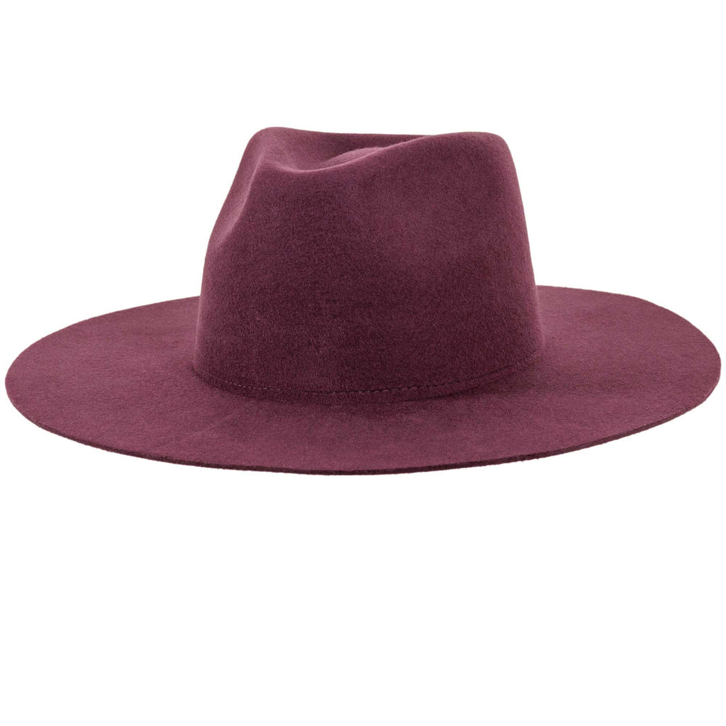 100% Wool Felt Flat Brim Fedora Hat - Style Rancher: Silver Belly / MD