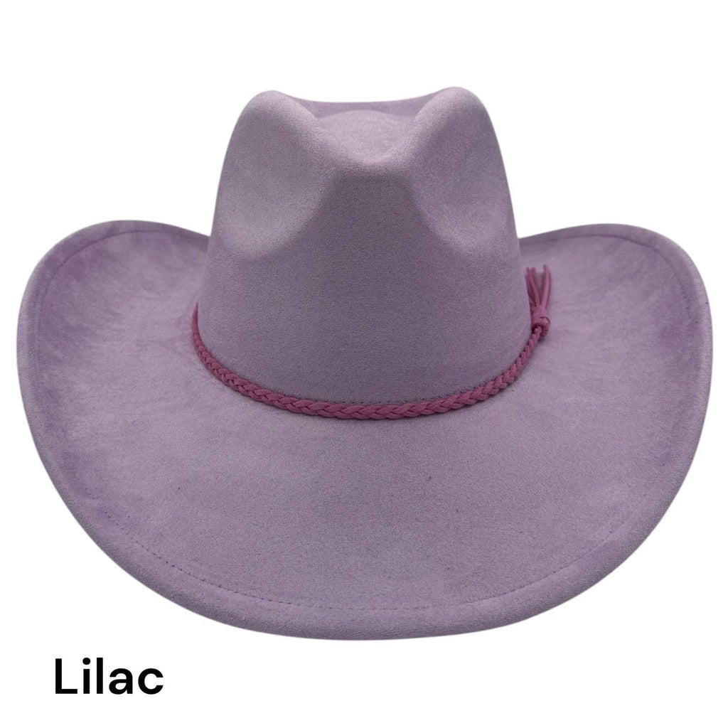 Cowboy Style Vegan Suede Hat for personalization: Tan