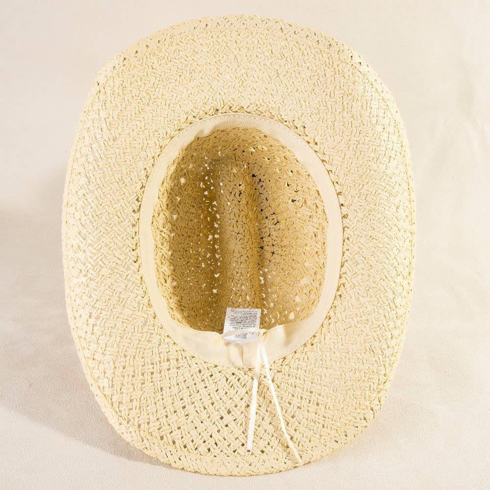 Braided Beads Straw Cowboy Hat: IV