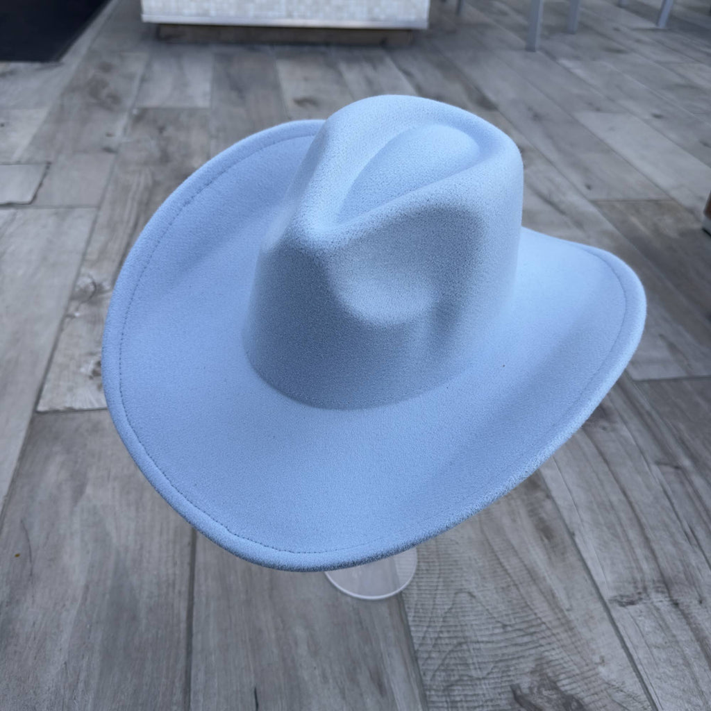 Vegan Felt Cattleman Cowboy Hat – Wide Brim Western Style: Rust
