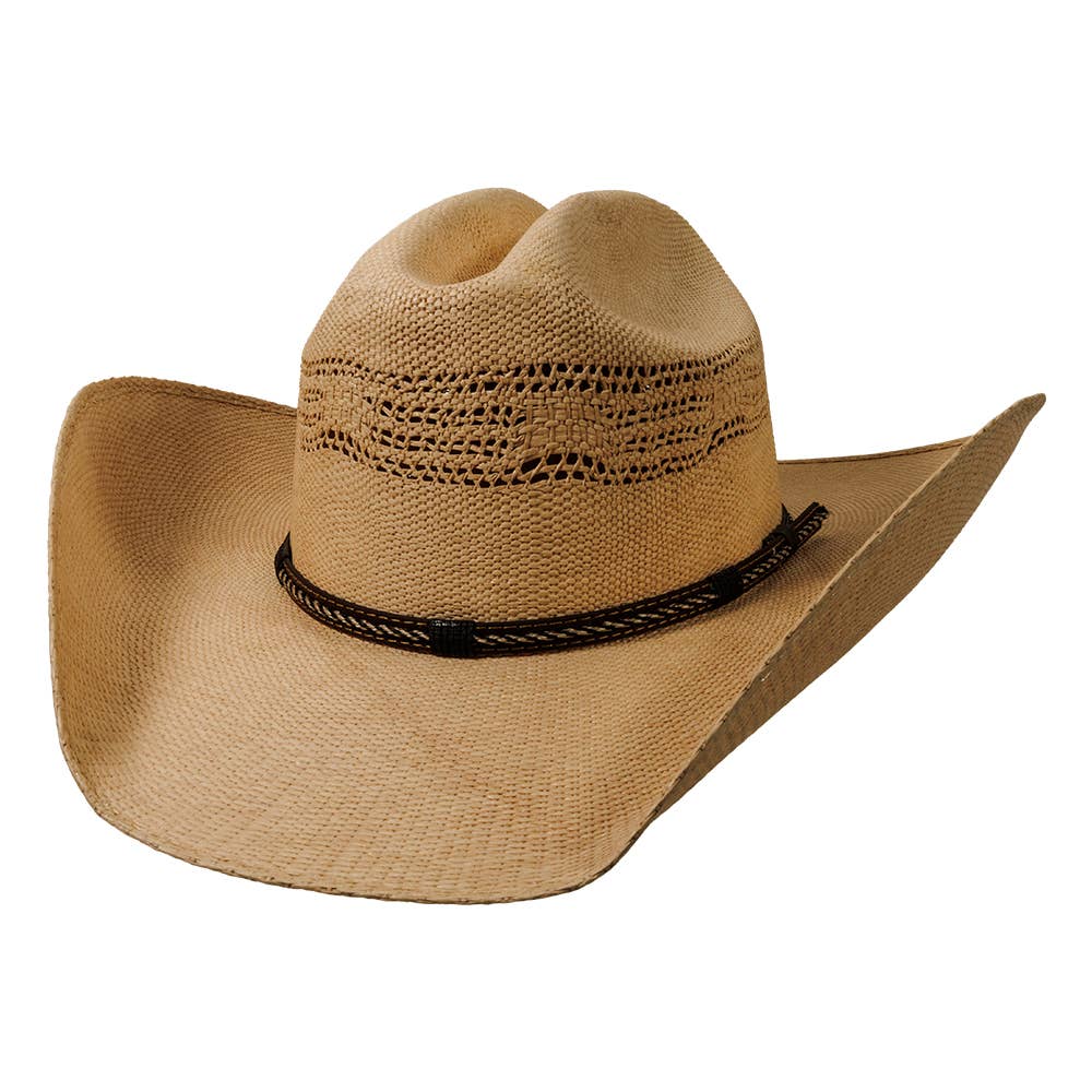 New Western Cowboy Straw Hat- Style American Maverick: Tan / MD