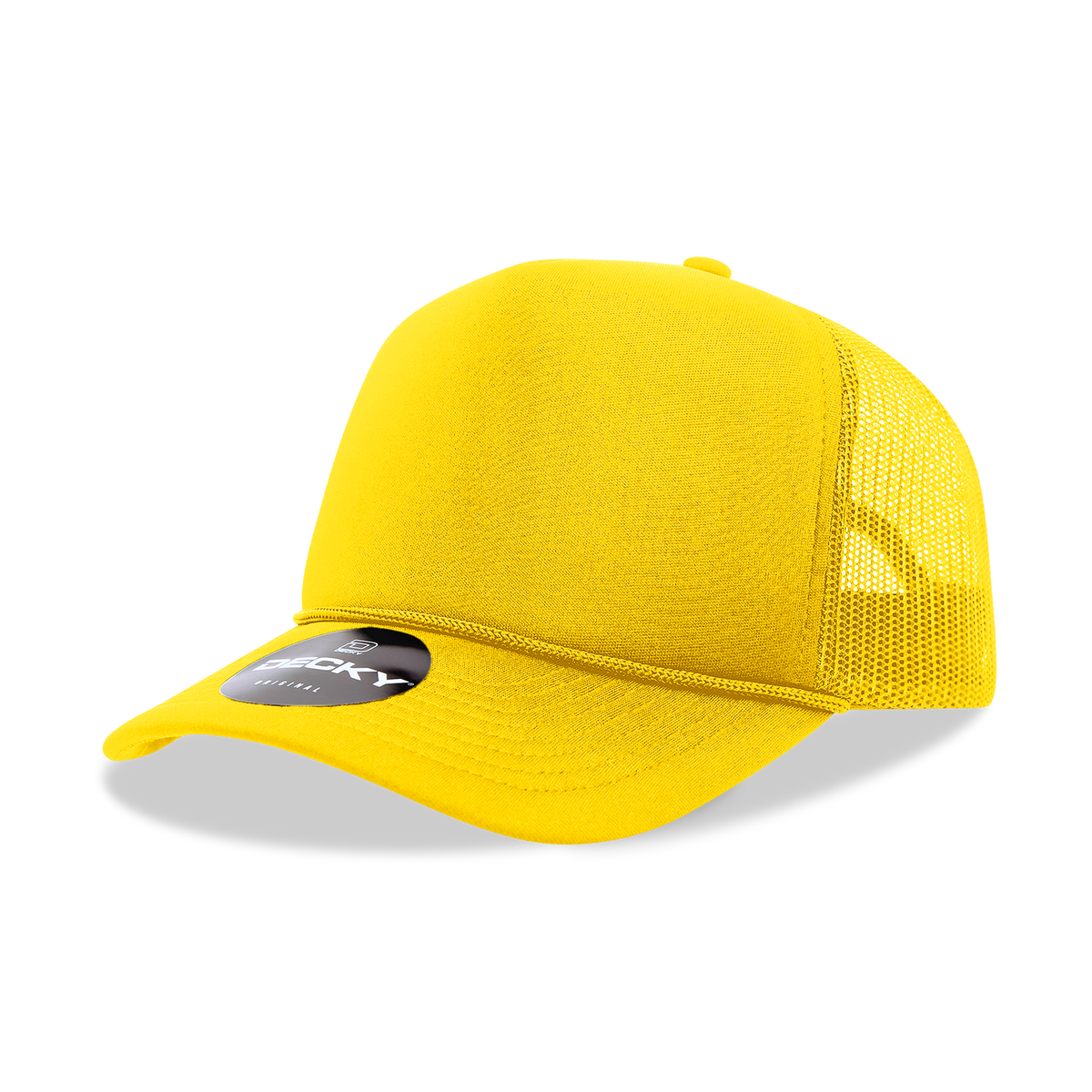 Decky 6025 Mid Profile, 5 Panel Foam Trucker Hat: Teal/White