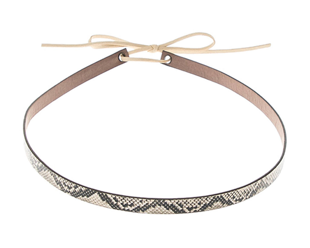 Hat Band - Snake Print Faux Leather - New!: Grey