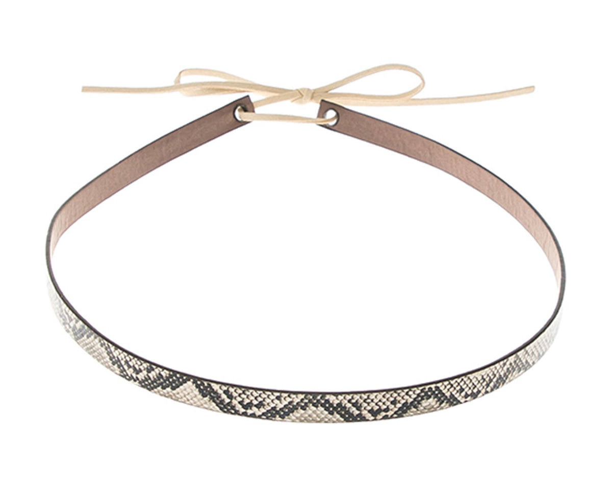Hat Band - Snake Print Faux Leather - New!: Grey