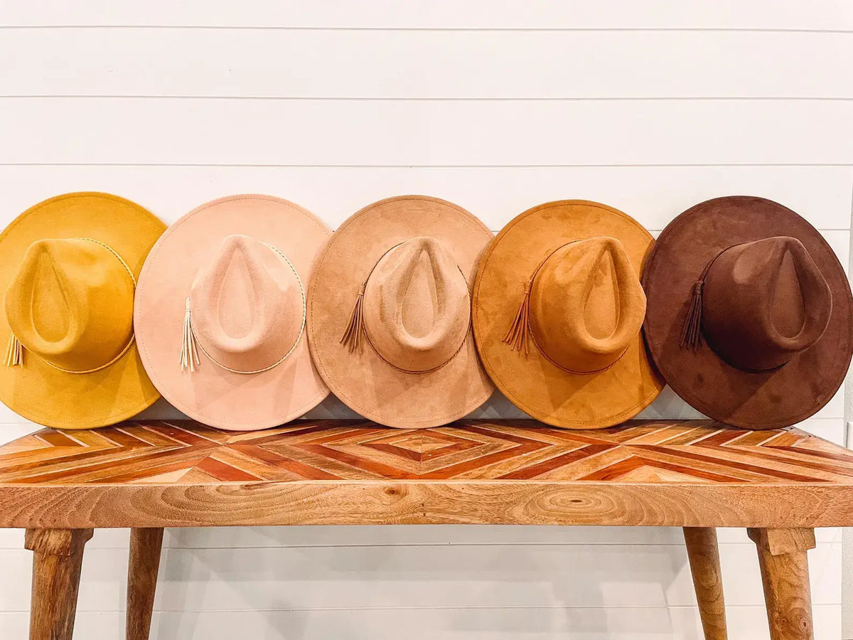Blank Vegan Suede Hat: Camel