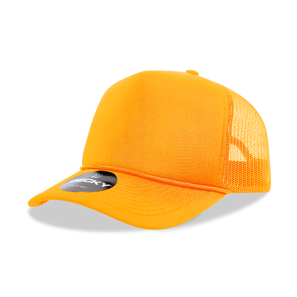 Decky 6025 Mid Profile, 5 Panel Foam Trucker Hat: Teal/White
