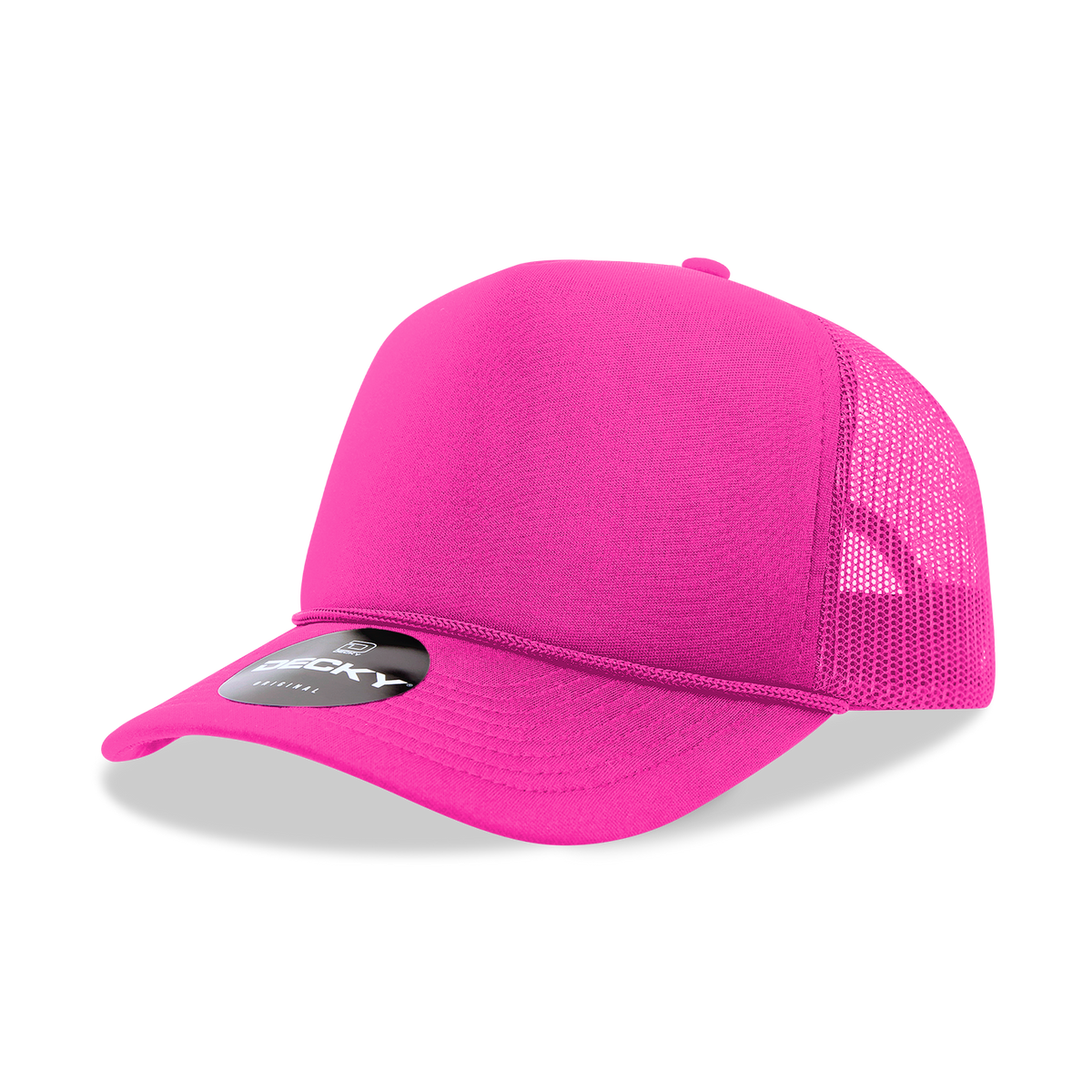 Decky 6025 Mid Profile, 5 Panel Foam Trucker Hat: Teal/White