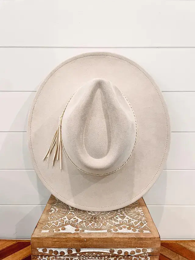 Blank Vegan Suede Hat: Beige