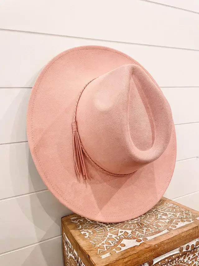 Blank Vegan Suede Hat: Beige