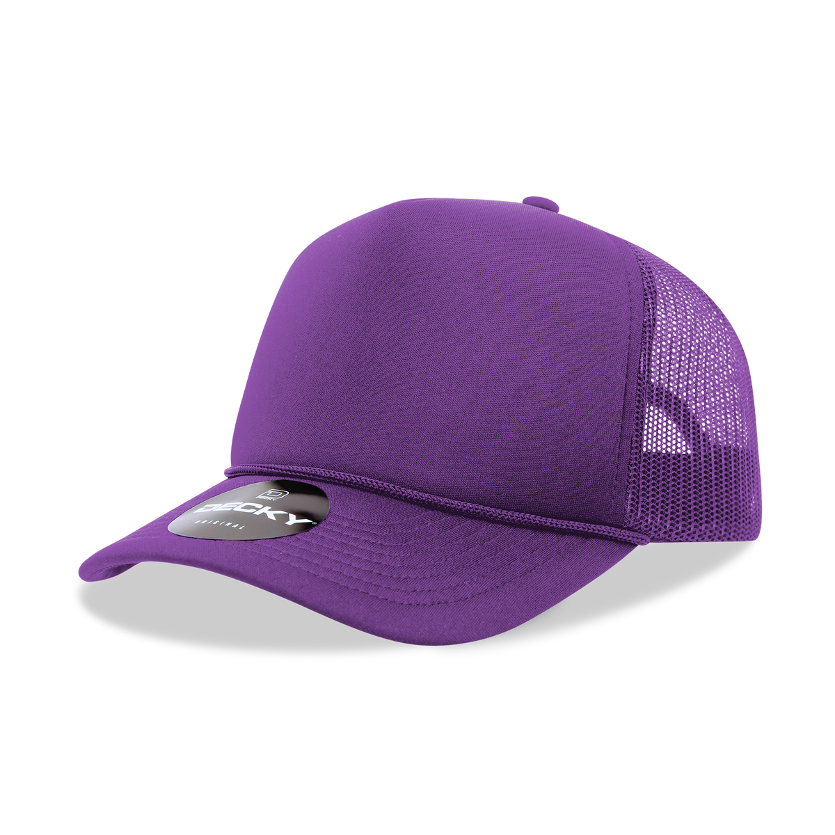Decky 6025 Mid Profile, 5 Panel Foam Trucker Hat: Teal/White