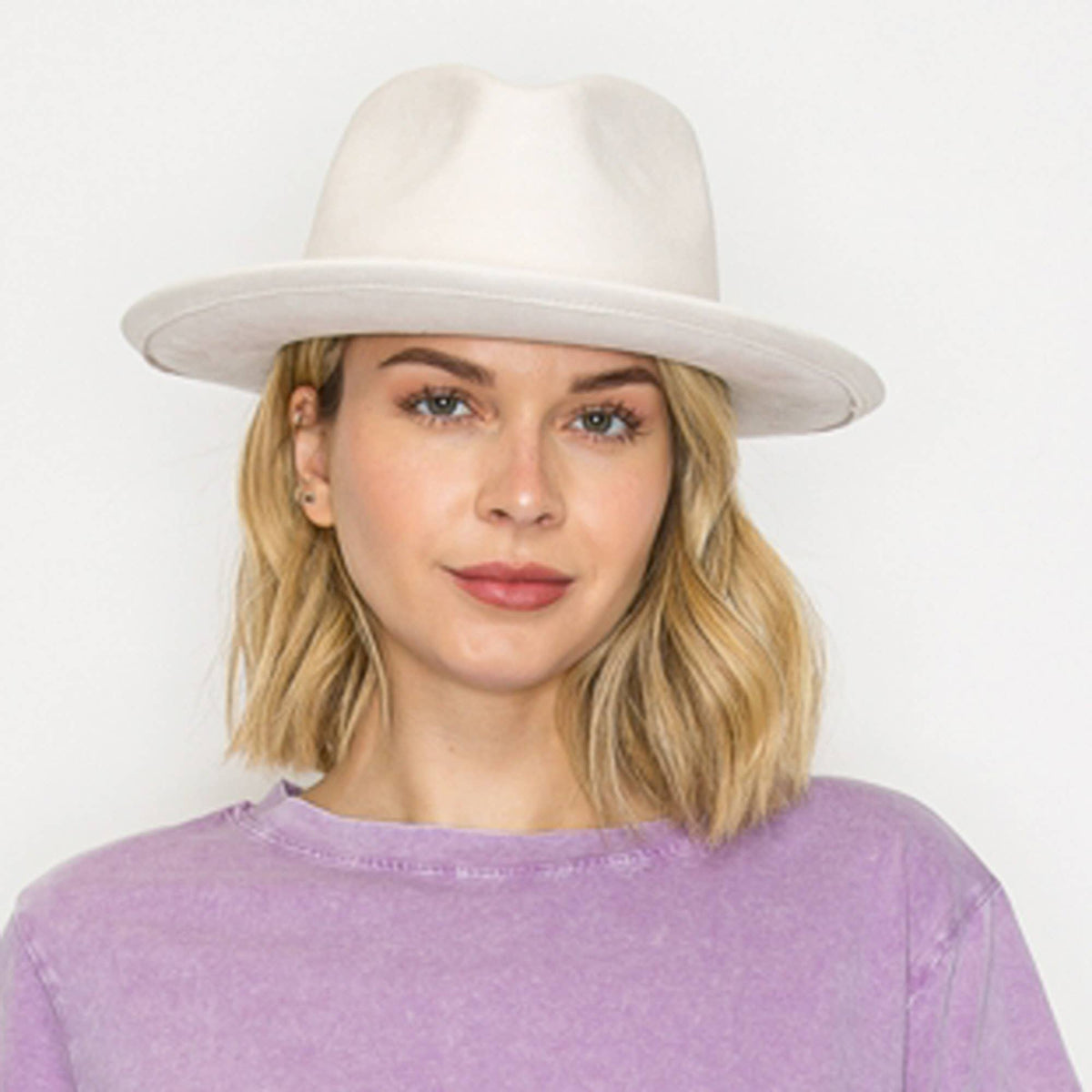 Stiff Short Brim Rancher in Suede Hat: Caramel