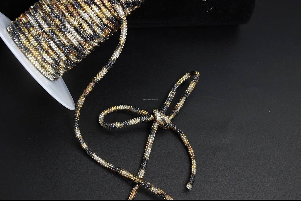 Rhinestone  lace accessory for hats : Rainbow White