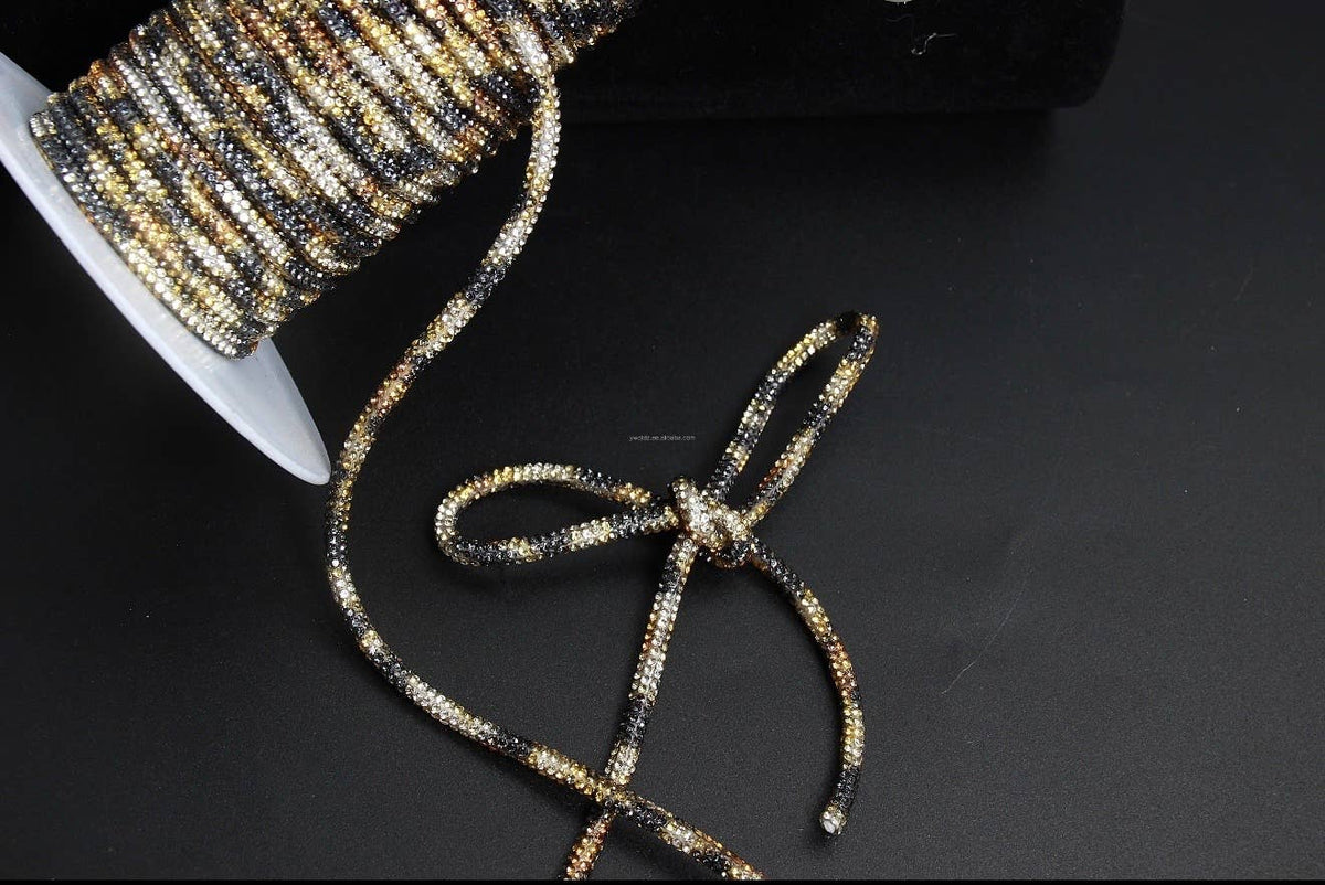 Rhinestone  lace accessory for hats : Rainbow White