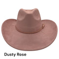 Cowboy Style Vegan Suede Hat for personalization: Dusty Rose